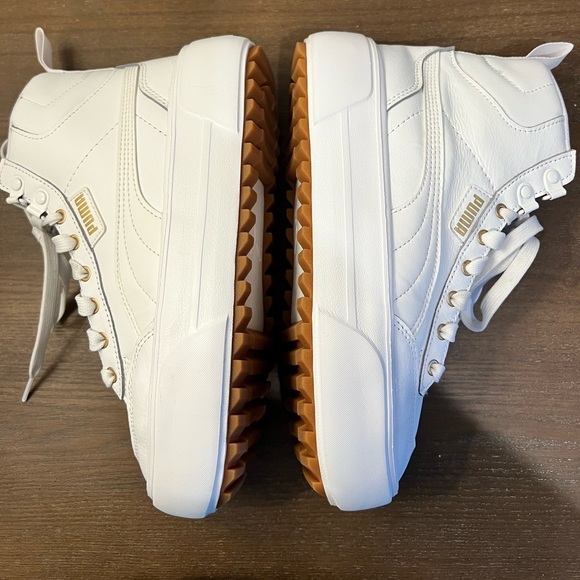 SOLD Puma Women's Kaia Mid high top Platform white lace up Sneakers shoes size 6 - Picture 7 of 9
